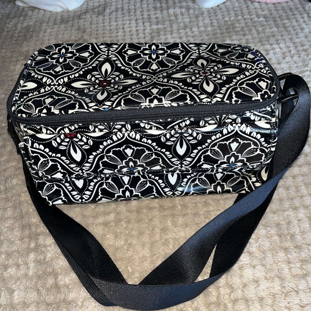 Vera Bradley Retired Black White Paisley Stay Cooler Insulated Lunch Bag Tote